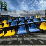 Ucrania ha puesto en Múnich parte de una tribuna del estadio de Kharkiv destruido por la guerra